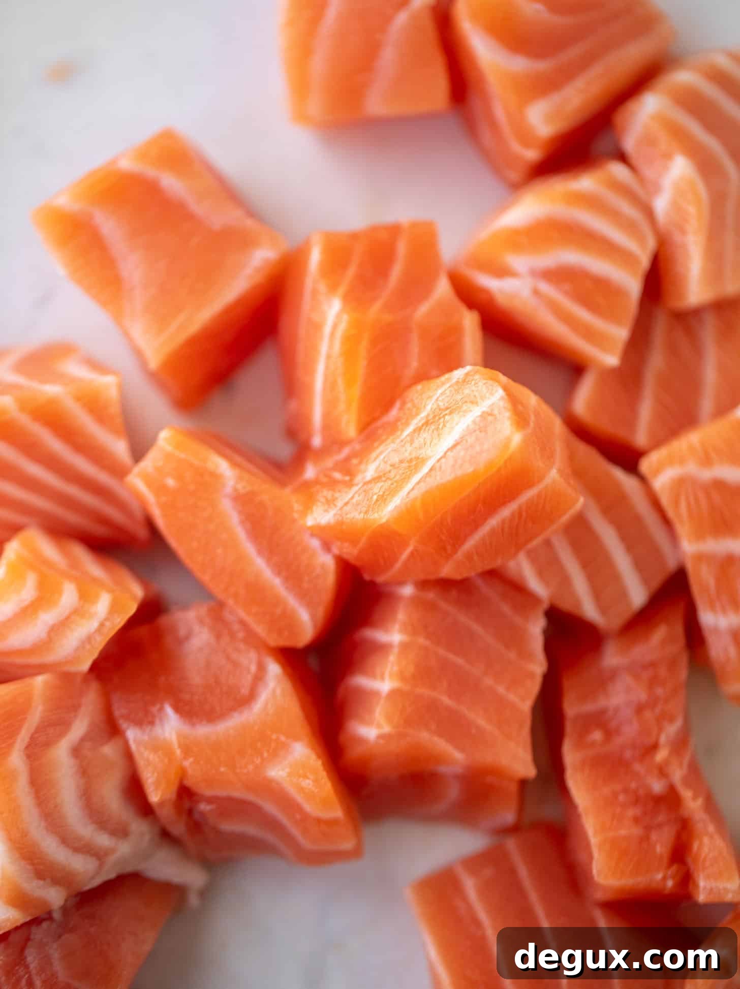 fresh salmon chunks