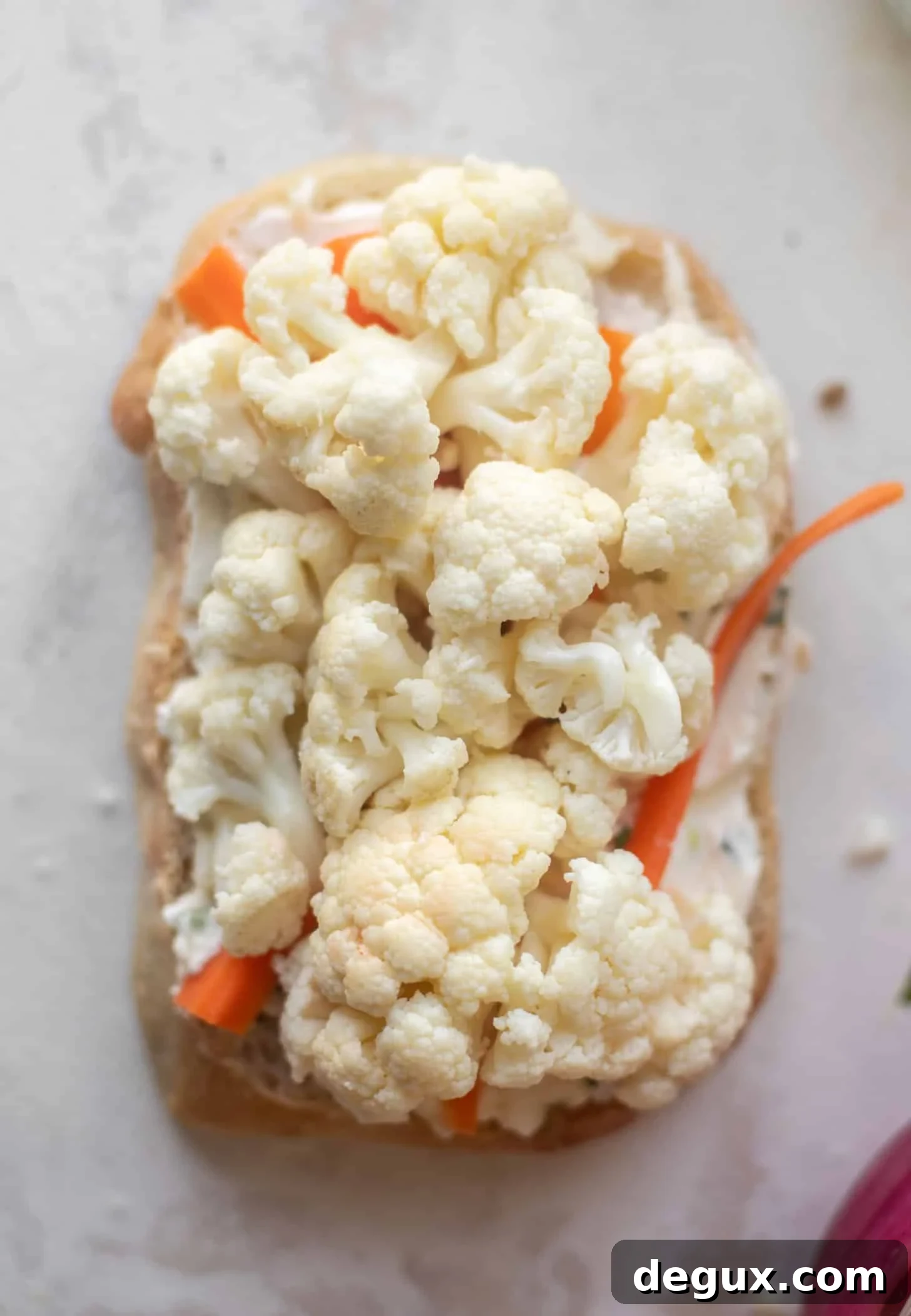 pickled veggie sandwich with scallion cream cheese