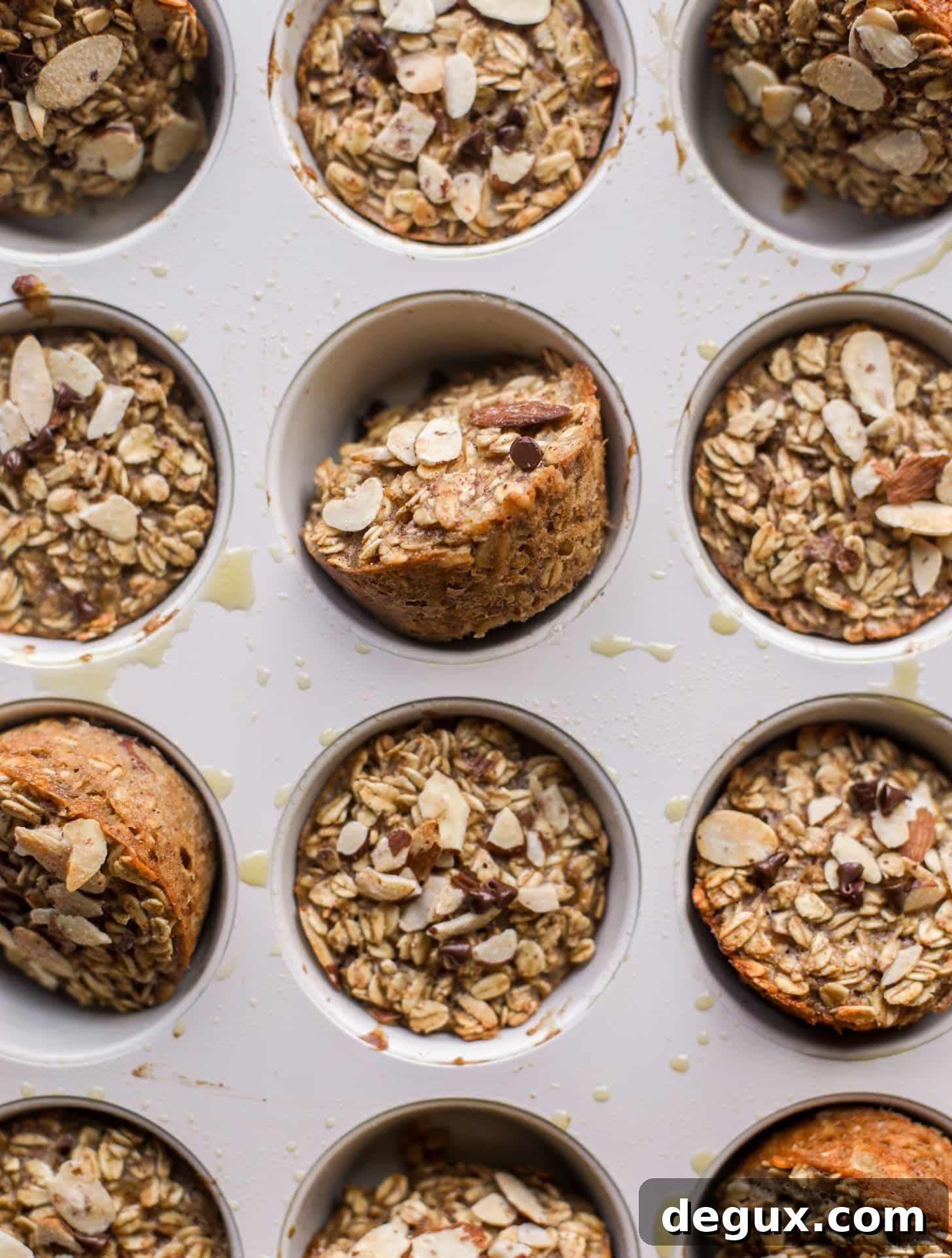 Almond Butter Banana Baked Oatmeal Cups Recipe 6 almond butter banana baked oatmeal cups