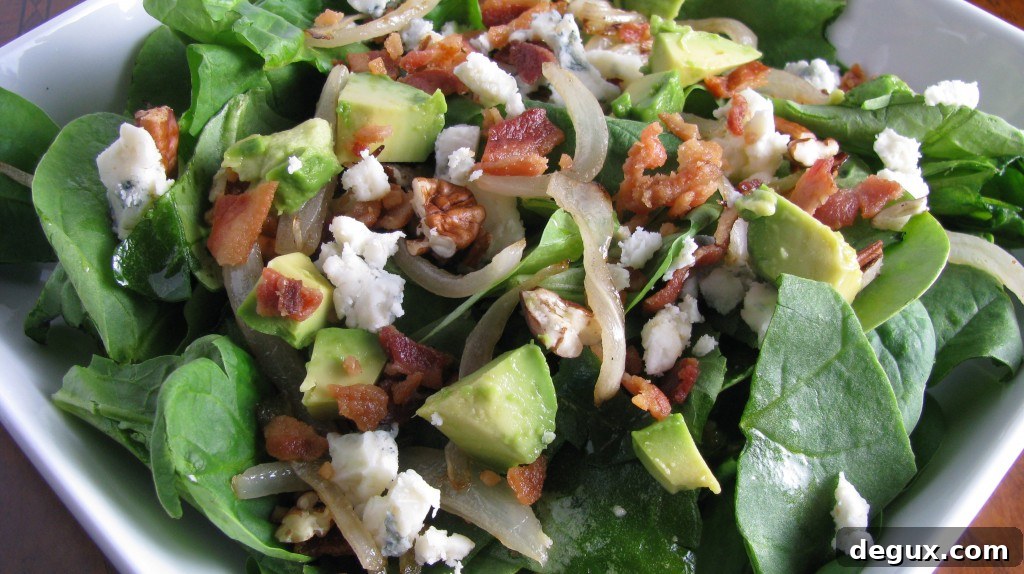 Loaded spinach salad