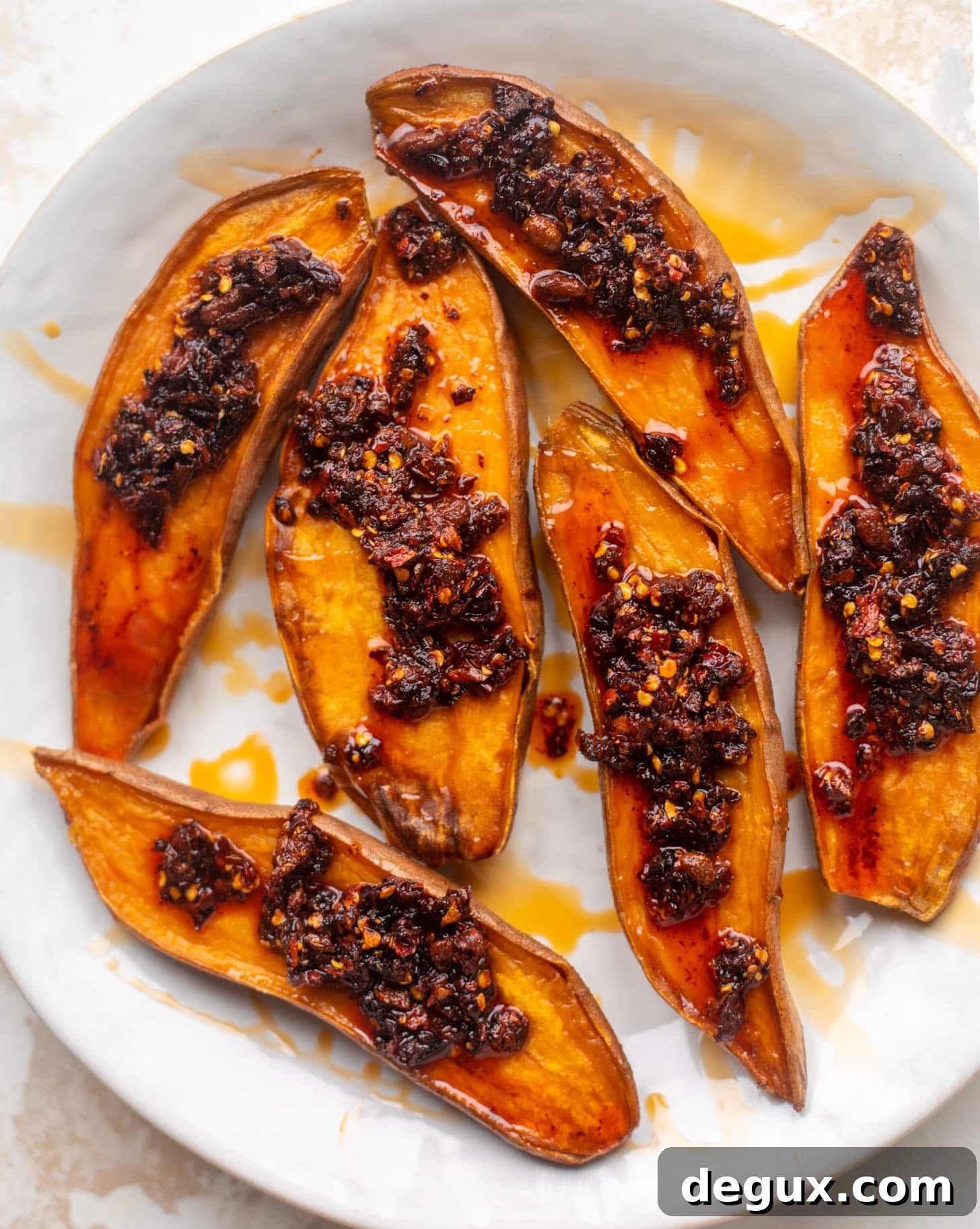 sweet potatoes with spicy chili crisp