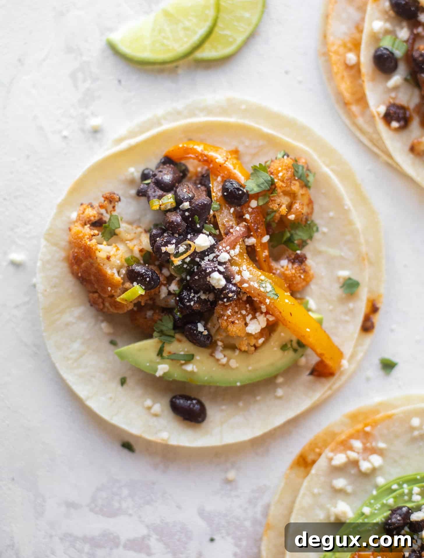 cauliflower and black bean sheet pan fajitas