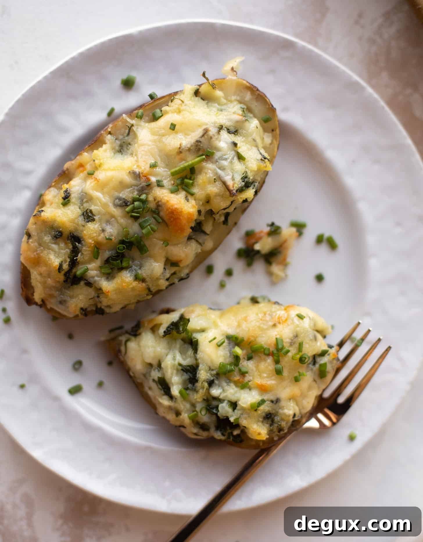 kale and smoked cheddar twice baked potatoes