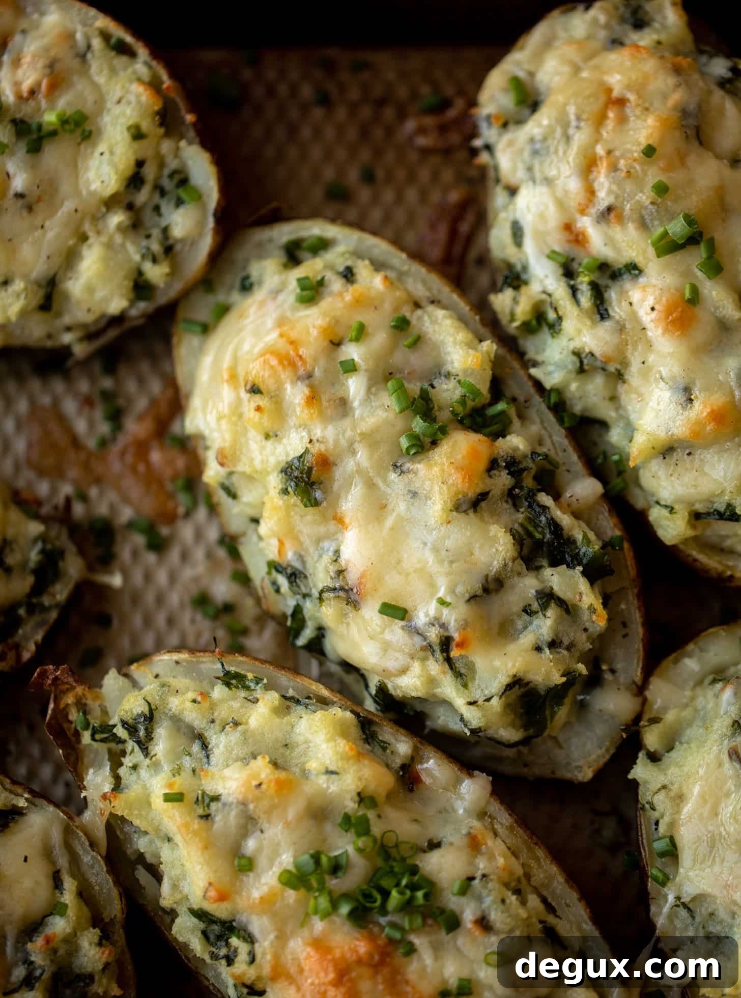 kale and smoked cheddar twice baked potatoes