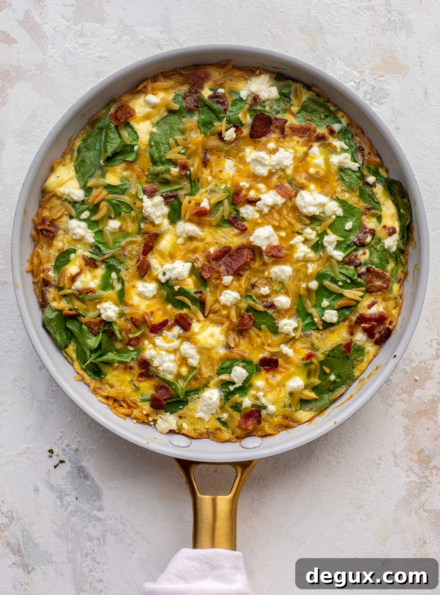 Crispy Orzo Frittata with Bacon & Goat Cheese Recipe 5 crispy orzo frittata with bacon and goat cheese