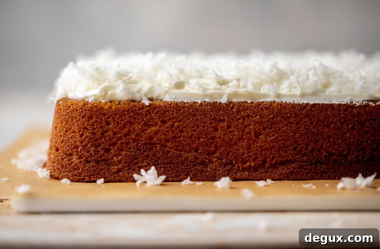 orange cake with coconut cream cheese frosting