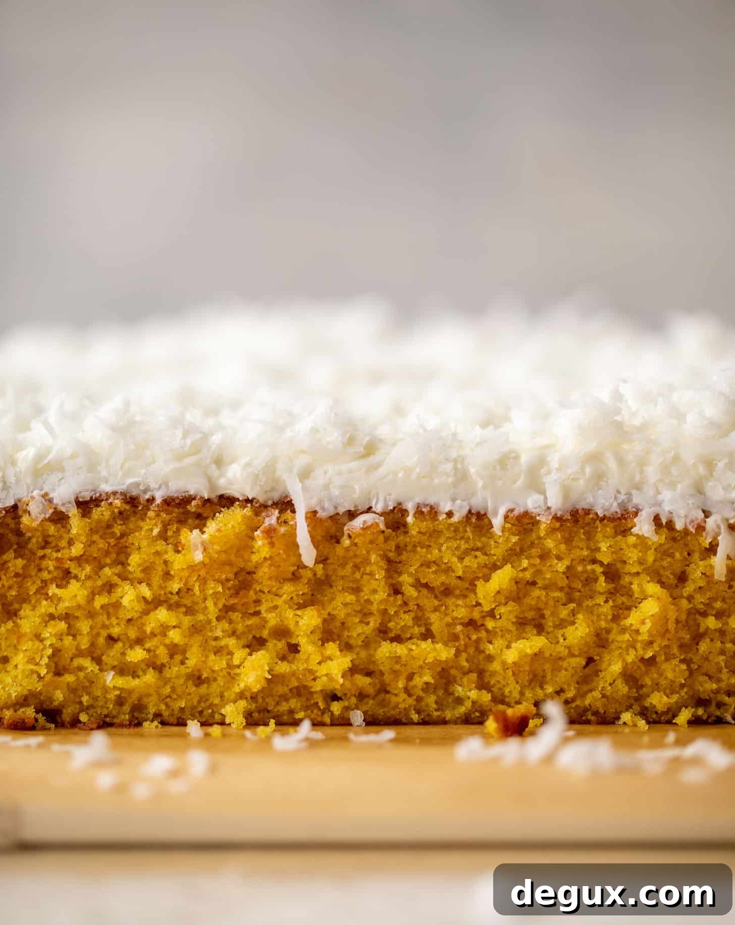 orange cake with coconut cream cheese frosting