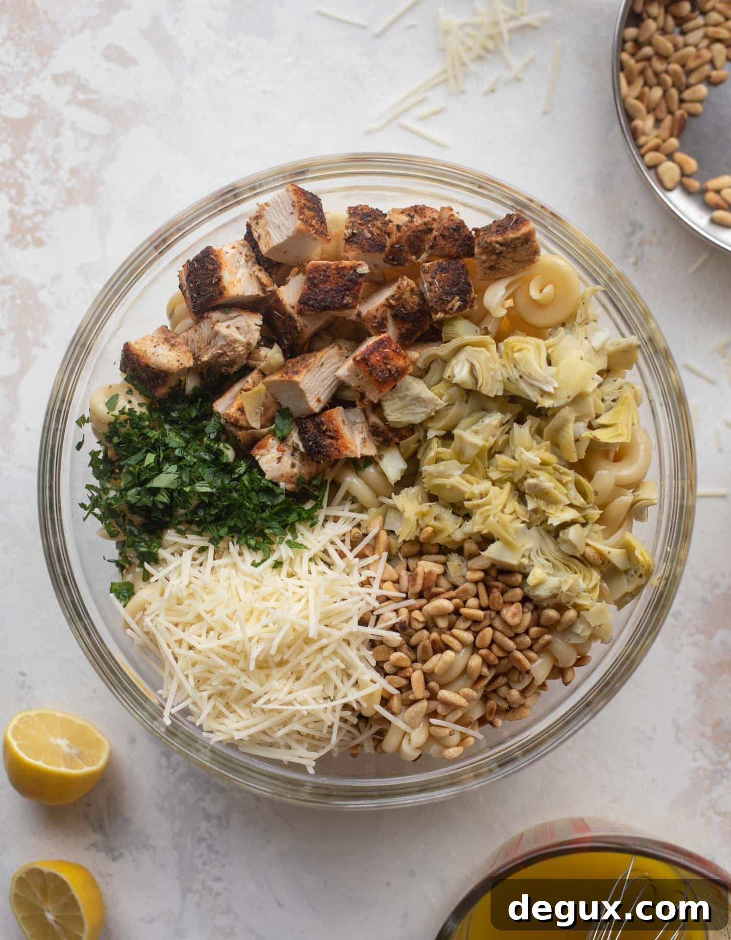 Zesty Lemon Chicken & Artichoke Pasta Salad Recipe 5 lemon chicken artichoke pasta salad