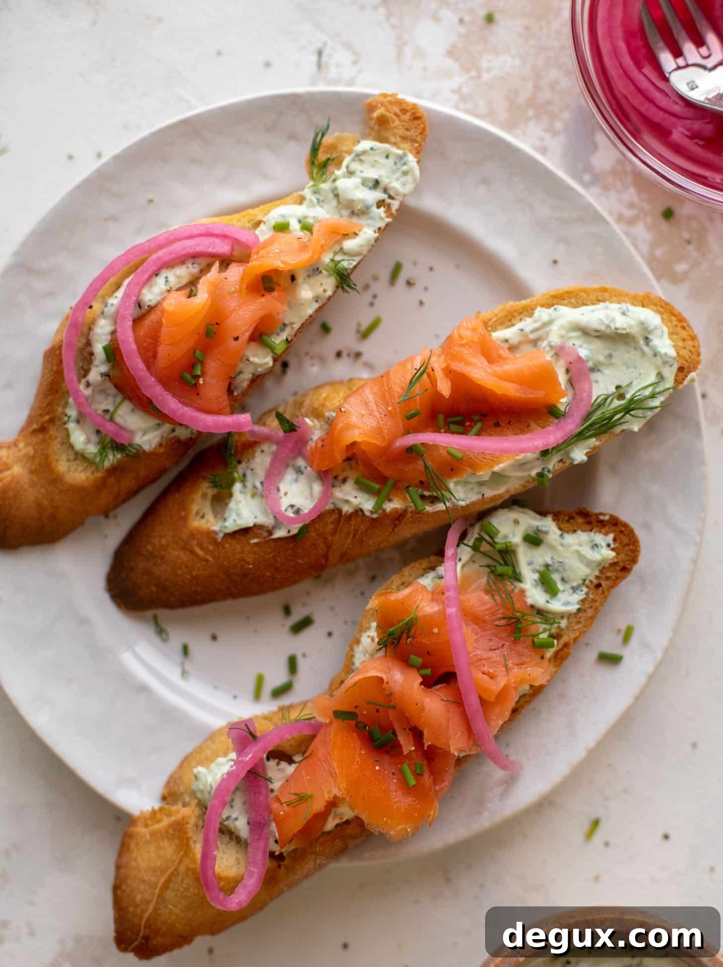 Smoked Salmon Tartines with Green Goddess Goat Cheese Spread 8 smoked salmon tartines with green goddess goat cheese