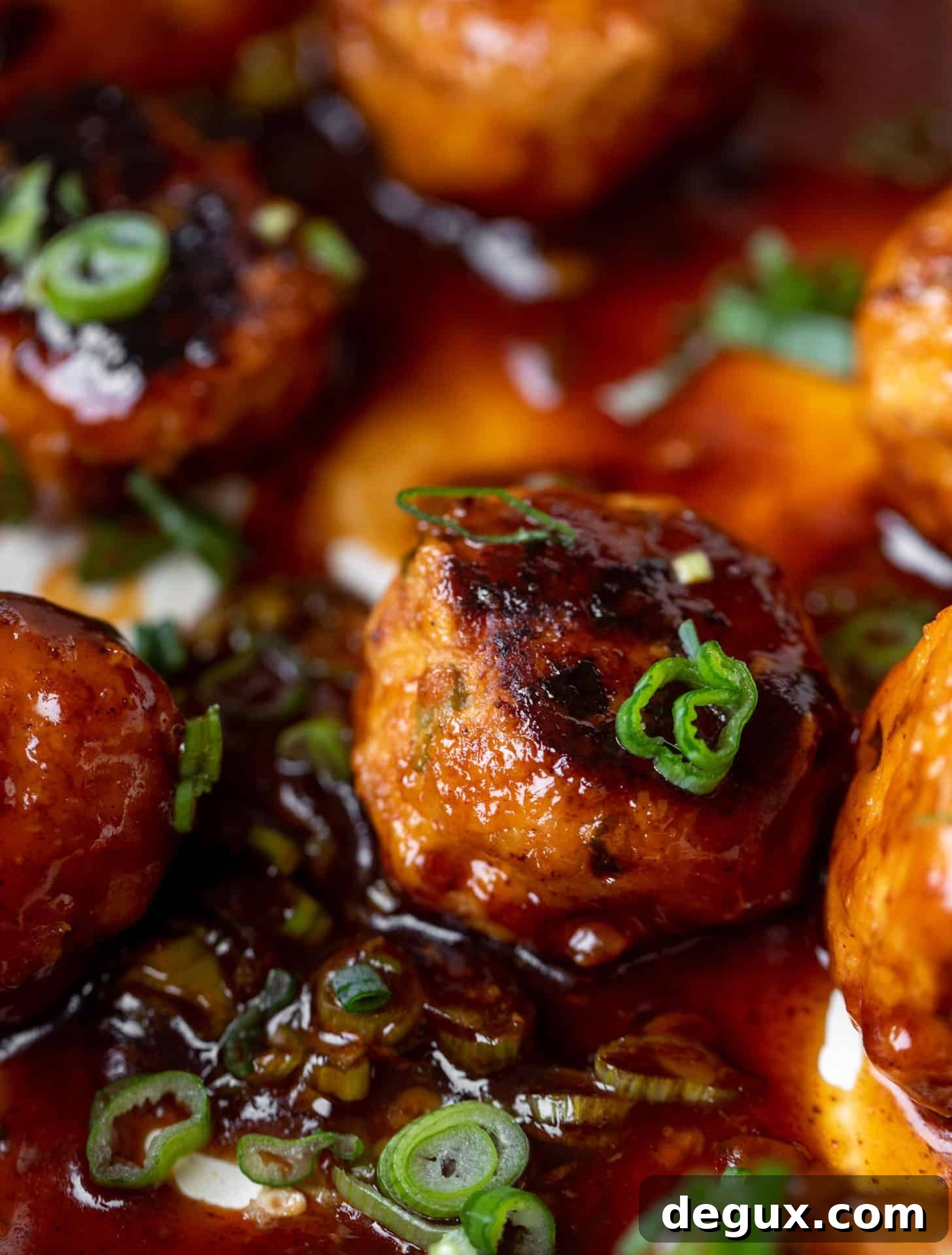 sticky BBQ chicken meatballs