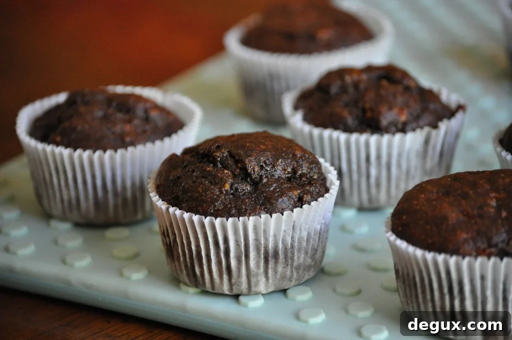 Chocolate banana muffins close-up