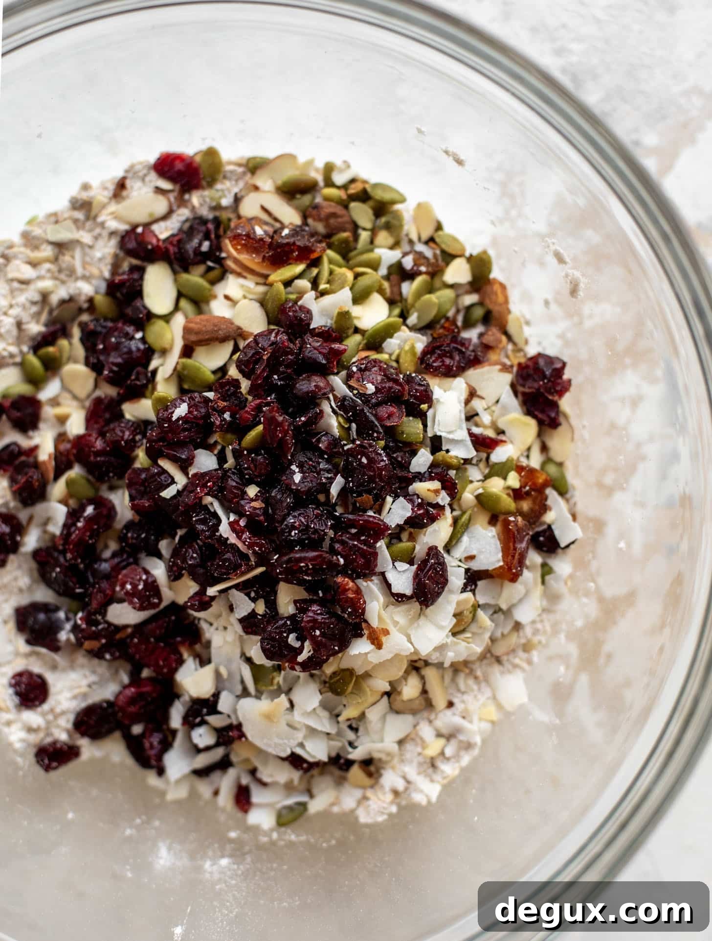 dried ingredients for granola scones