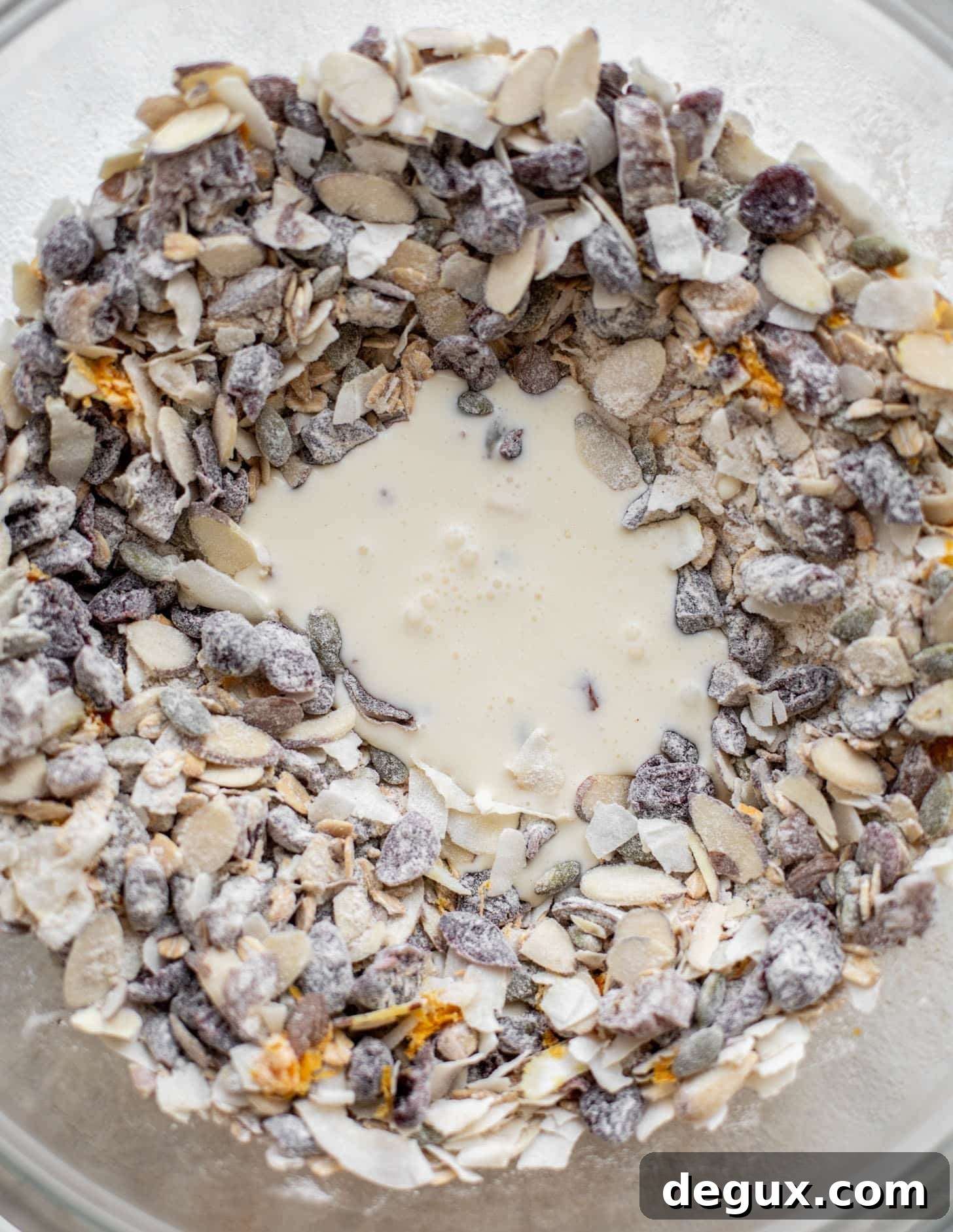 granola scone ingredients with cream