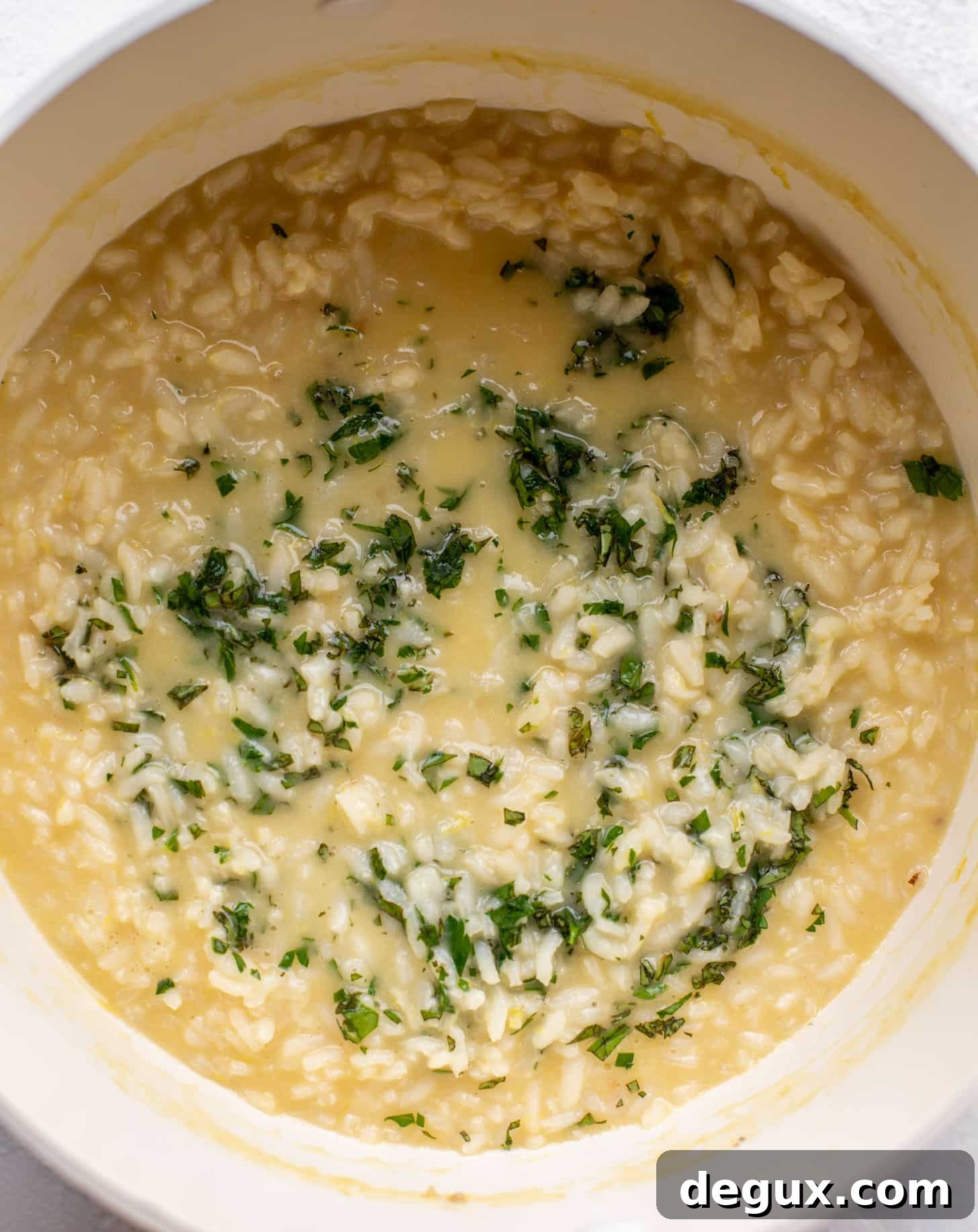 lemon risotto with asiago and herbs