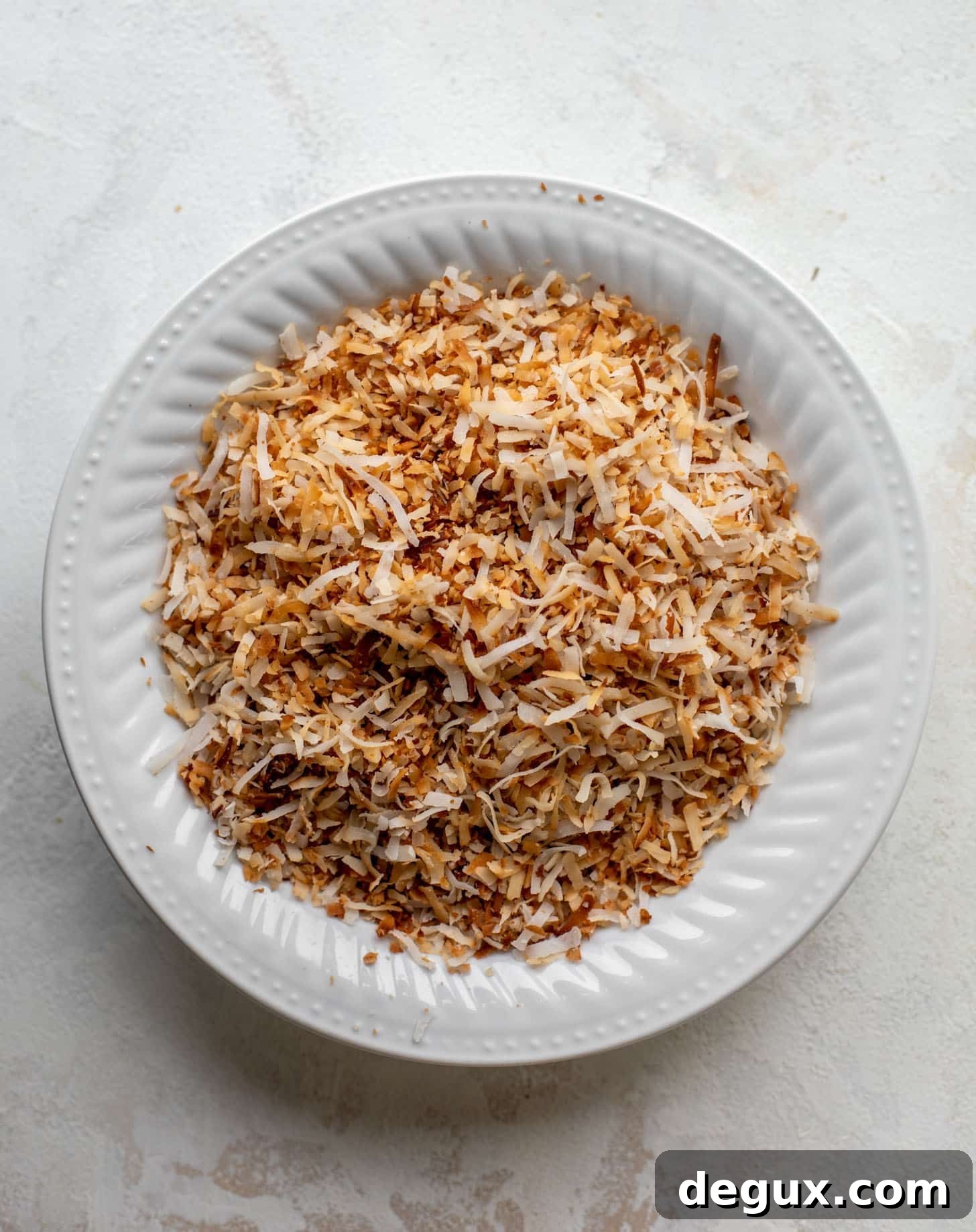bowl of toasted coconut