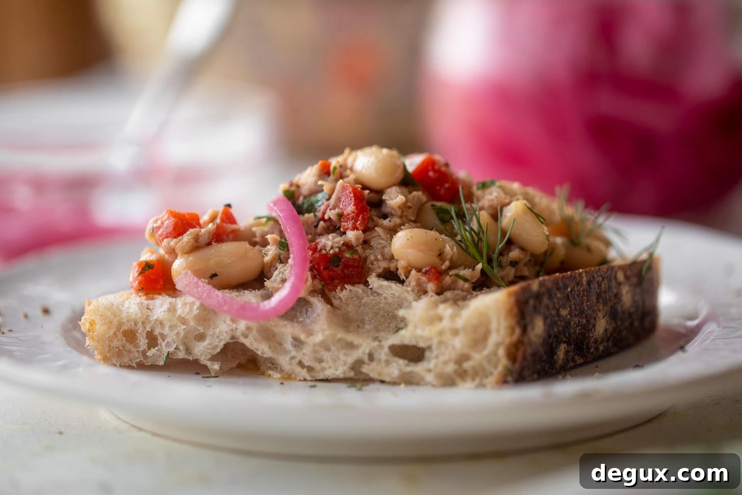 herby white bean tuna salad on toast