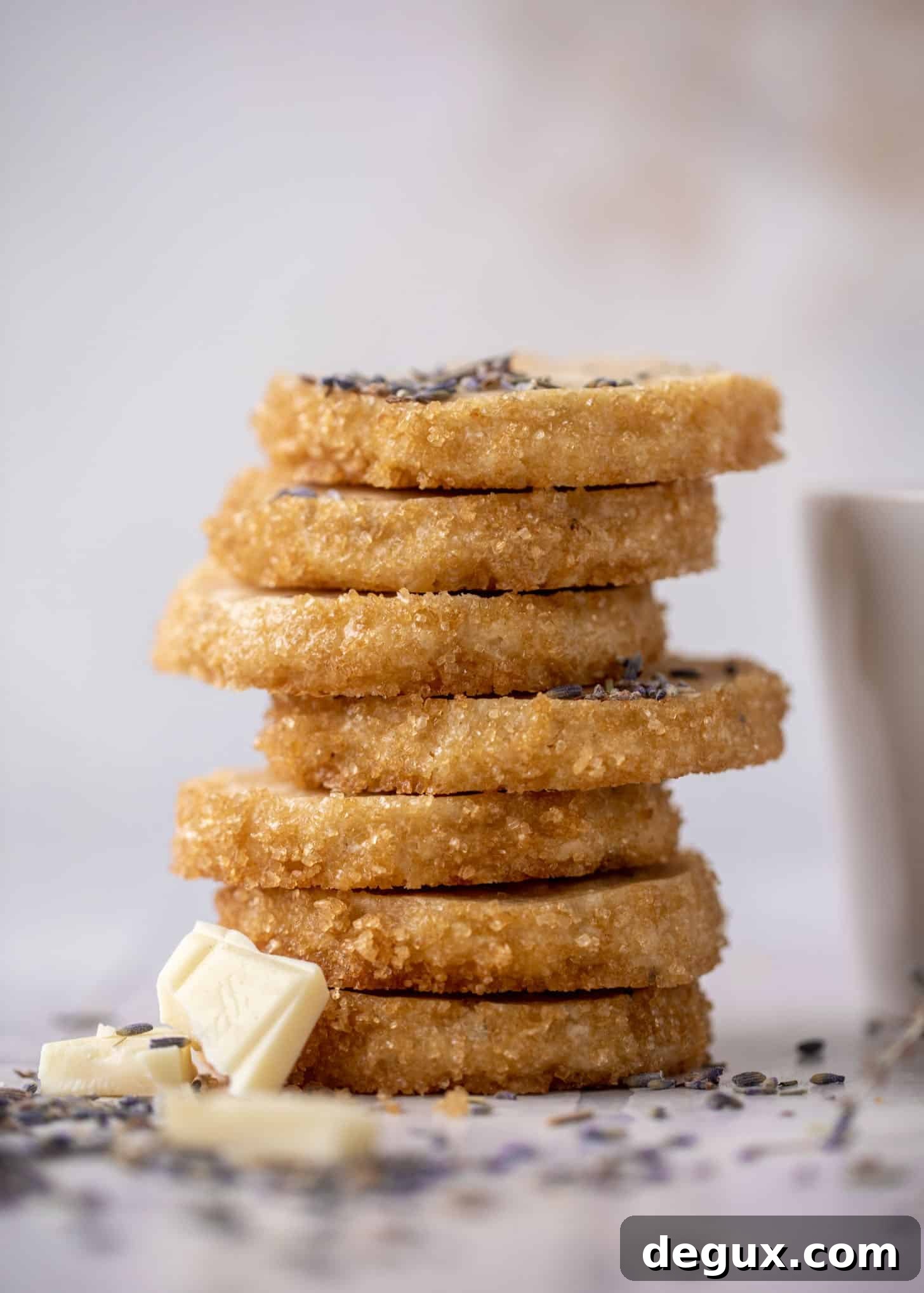 White Chocolate and Lavender Slice-and-Bake Shortbread Cookies 2 white chocolate lavender shortbread cookies