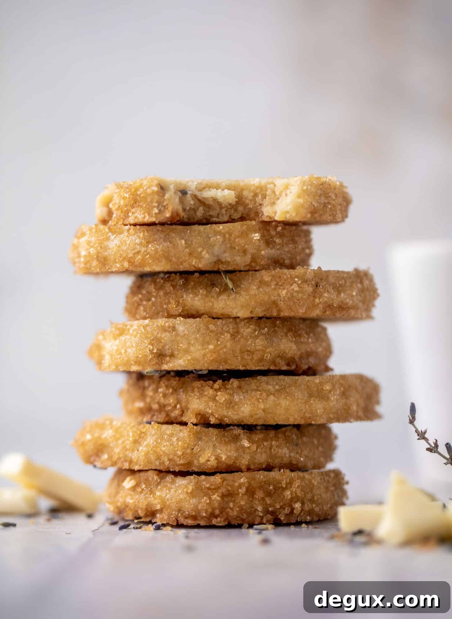 White Chocolate and Lavender Slice-and-Bake Shortbread Cookies 11 white chocolate lavender shortbread cookies