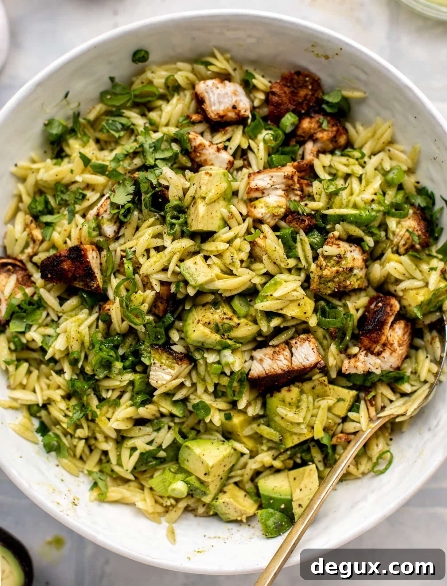 Grilled Chicken and Avocado Orzo Salad for Summer Meals 11 grilled chicken avocado orzo salad
