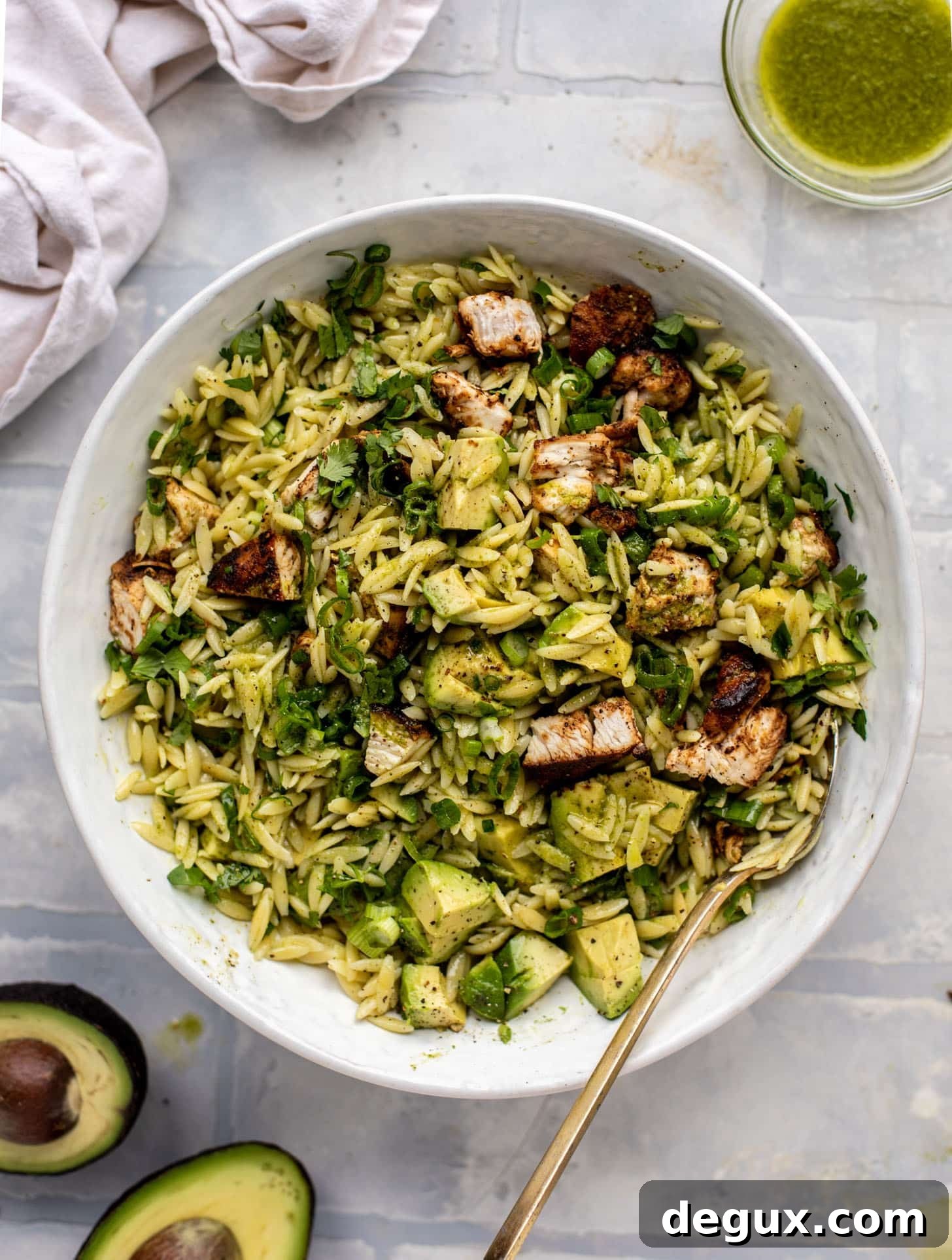 Grilled Chicken and Avocado Orzo Salad for Summer Meals 9 grilled chicken avocado orzo salad