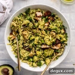 Grilled Chicken and Avocado Orzo Salad