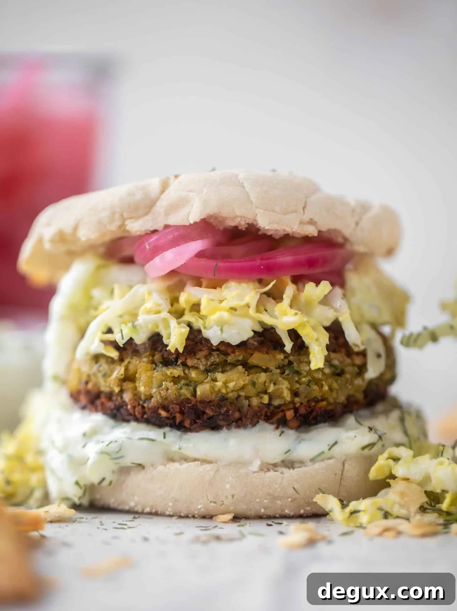 falafel burgers with tzatziki slaw