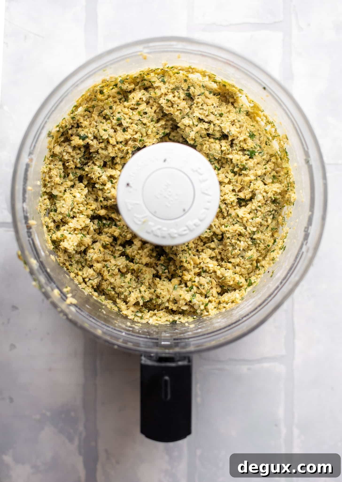 falafel mixture in food processor