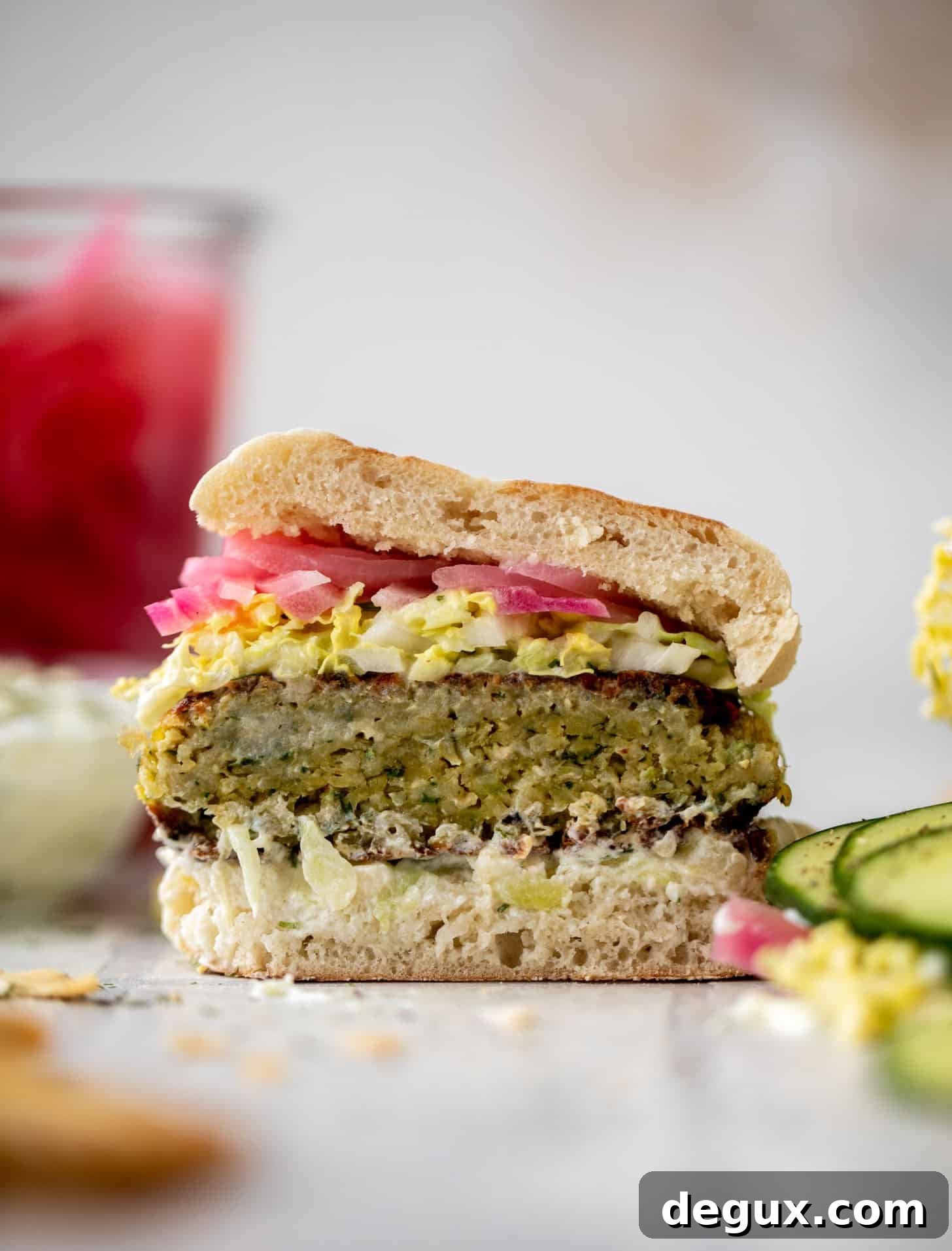falafel burgers with tzatziki slaw