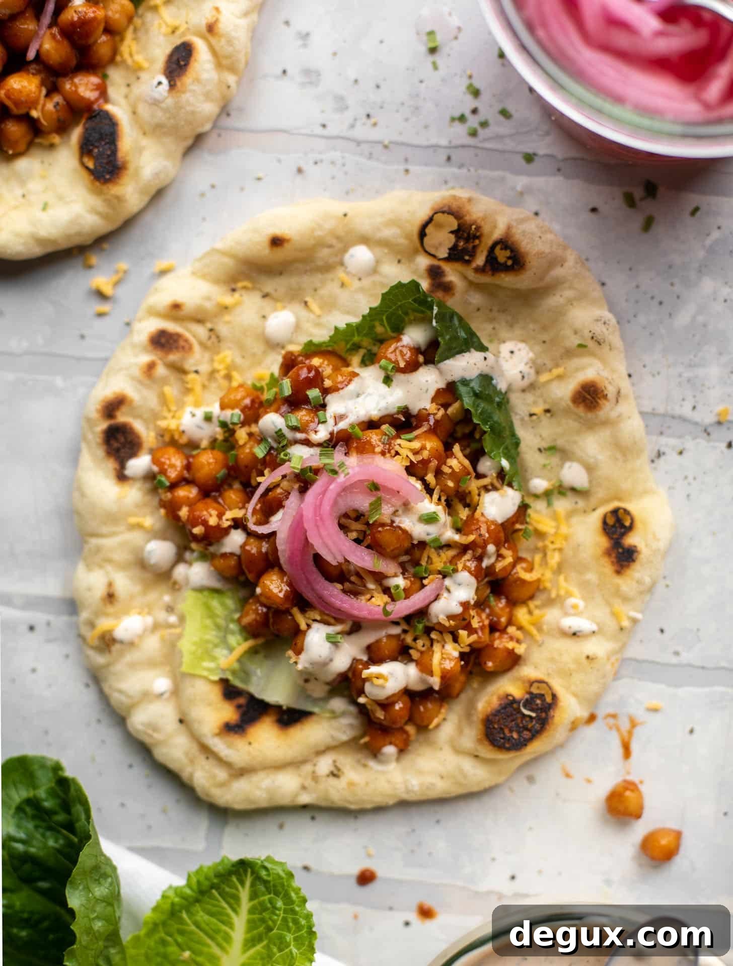 BBQ ranch chickpea pitas