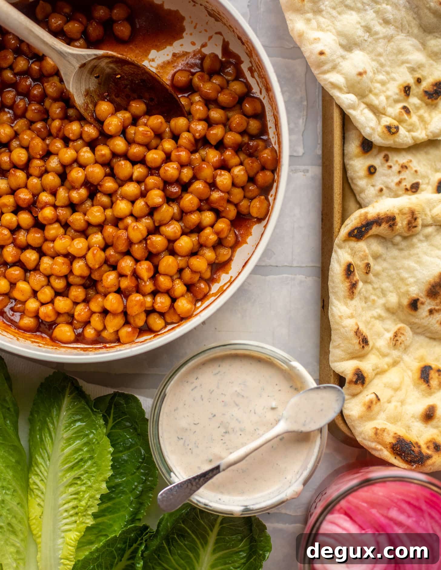 BBQ ranch chickpea pitas