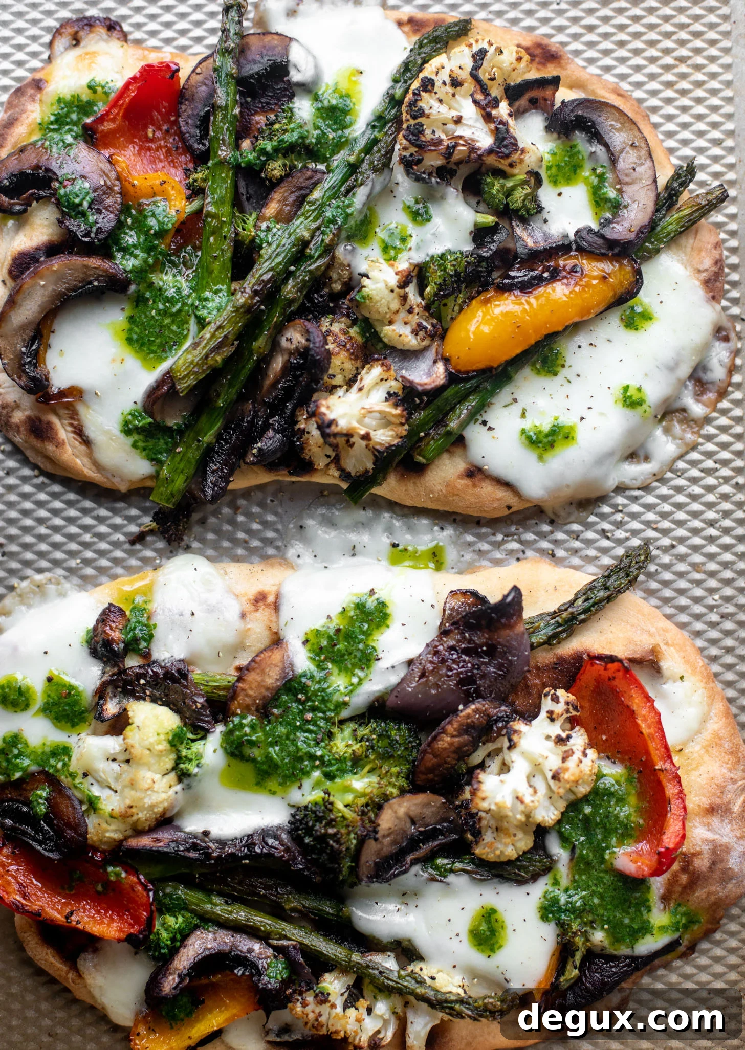 grilled naan pizza with chimichurri