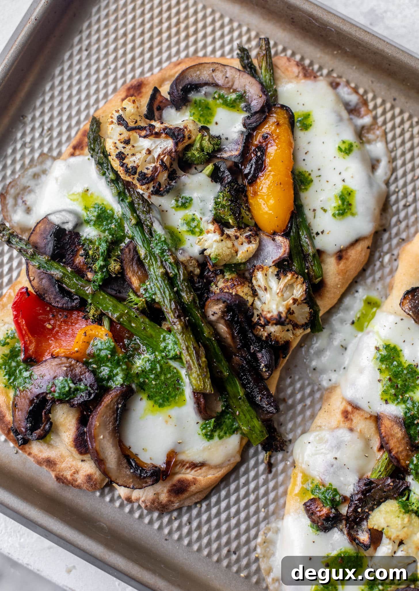 grilled naan pizza with chimichurri