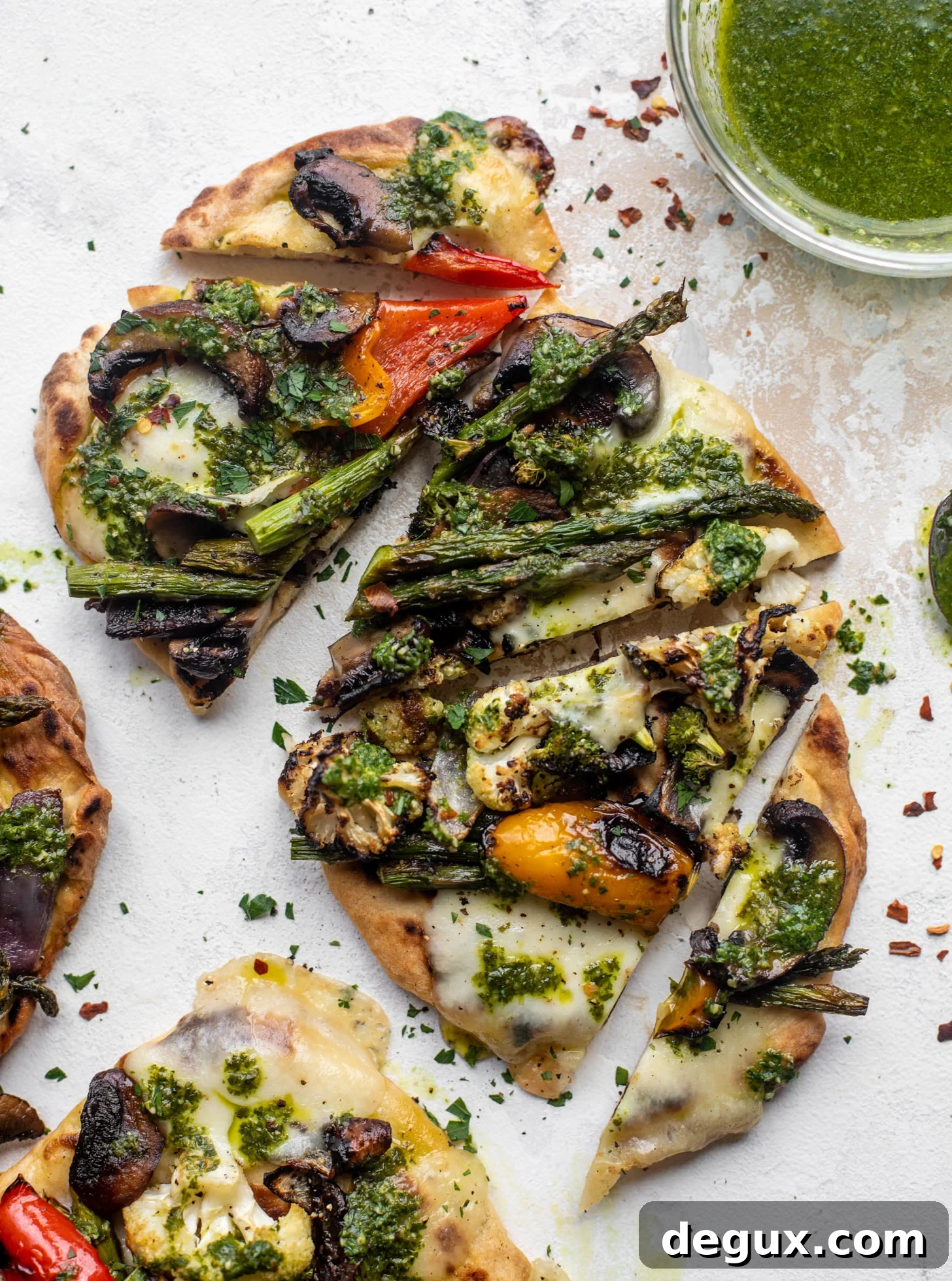 grilled naan pizza with chimichurri