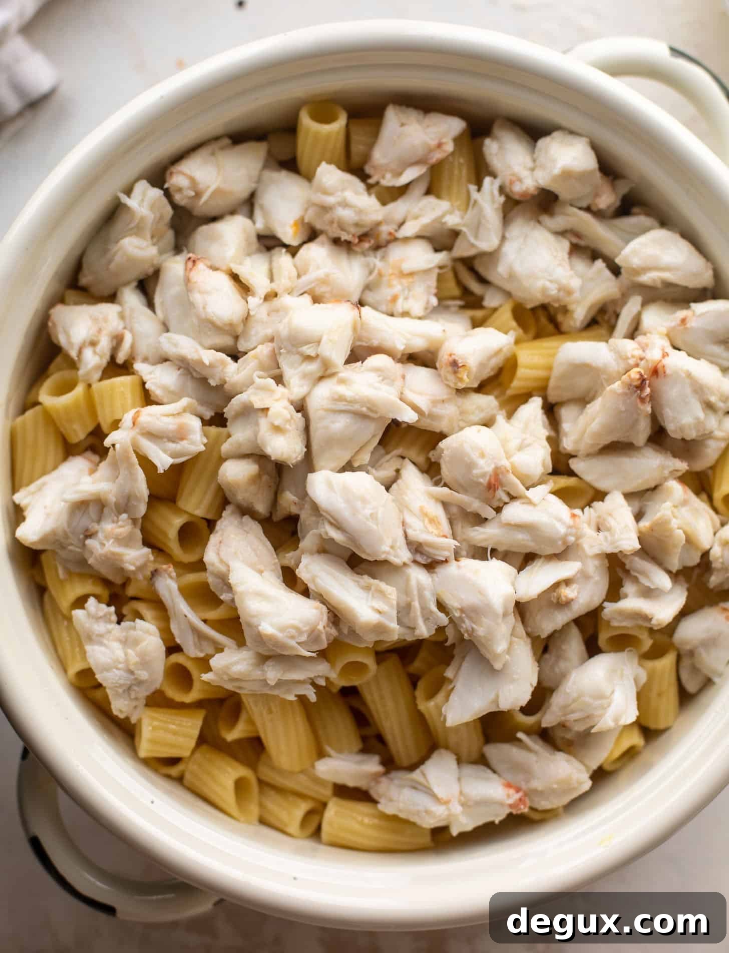 pasta with lump crab meat