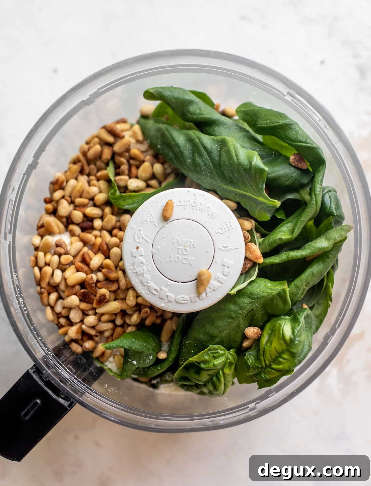 Crispy Pesto Smashed Potatoes Recipe for Crunchy Flavor 4 pesto ingredients in a food processor