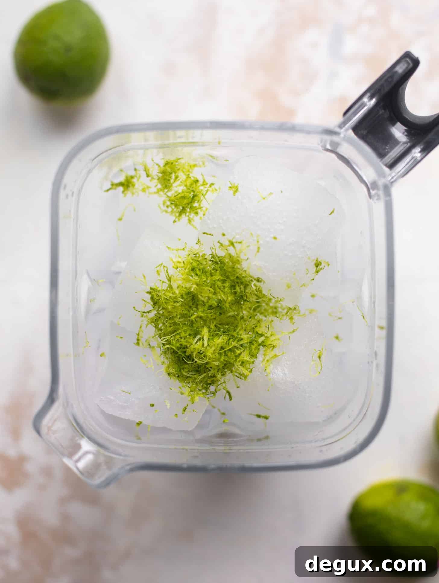 tonic ice cubes with lime zest