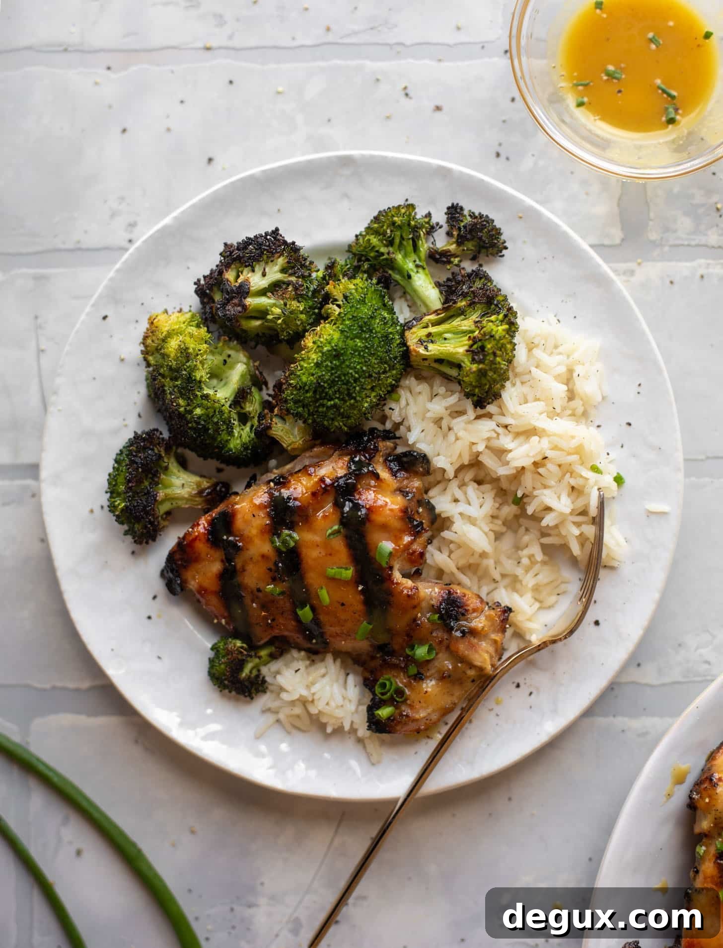 grilled honey mustard chicken with broccoli and rice