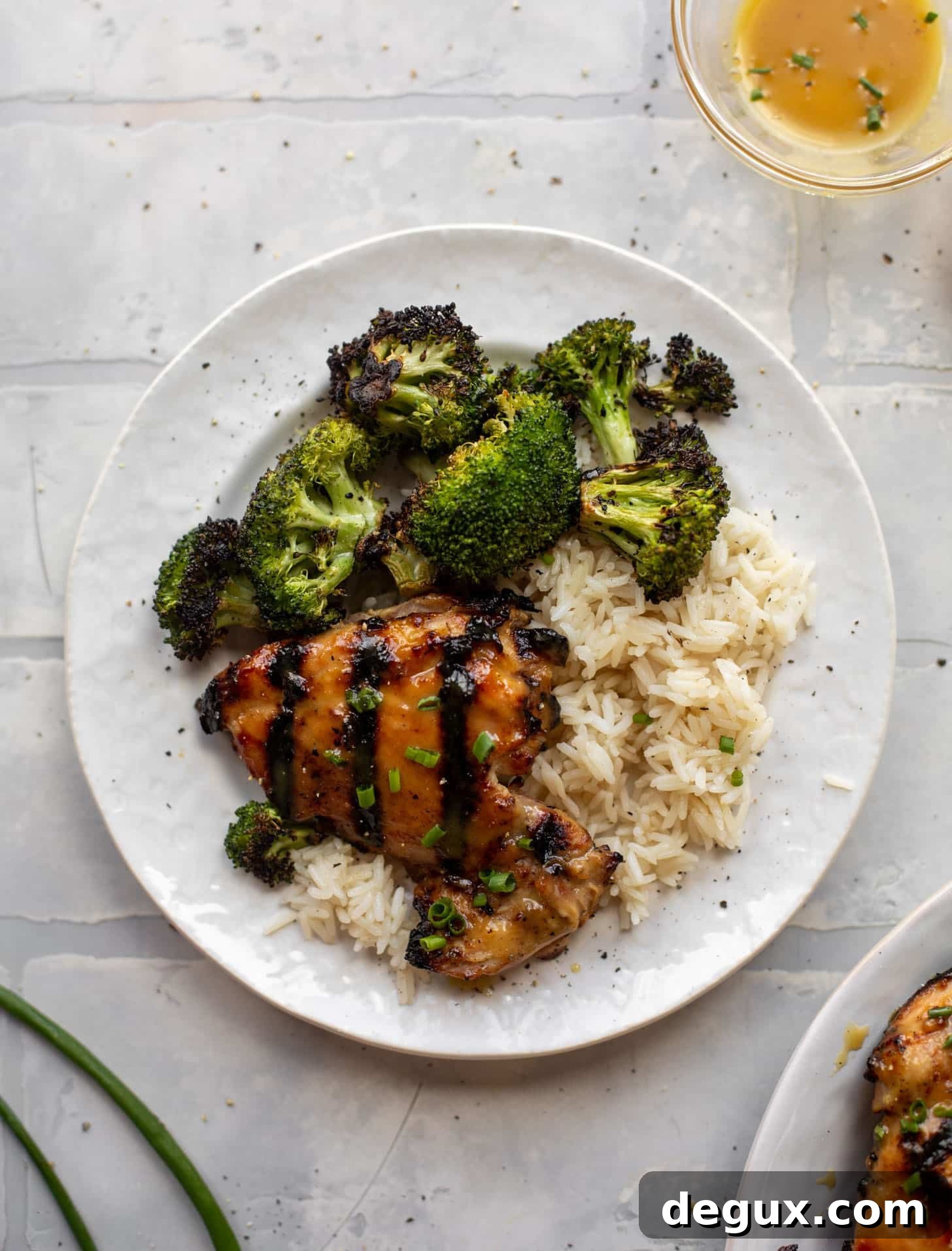 grilled honey mustard chicken with broccoli and rice