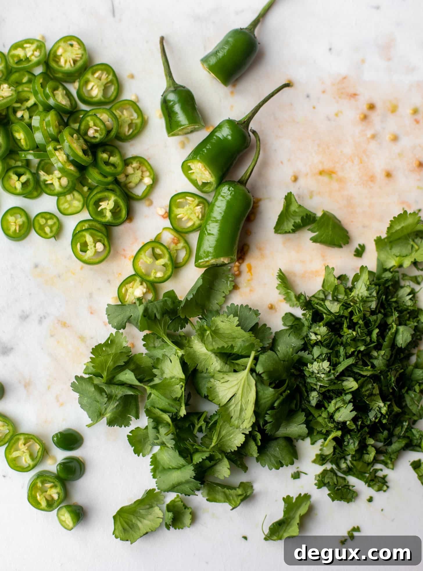 cilantro, peppers