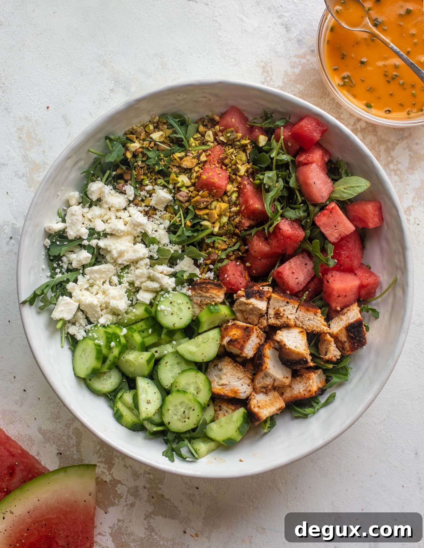 Blackened Chicken and Watermelon Salad with Feta and Lime Vinaigrette 6 blackened chicken watermelon salad