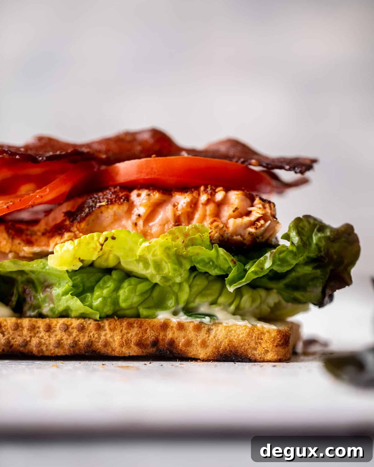 Grilled Salmon Club with Charred Scallion Mayo Recipe 8 salmon club sandwich with charred scallion mayo