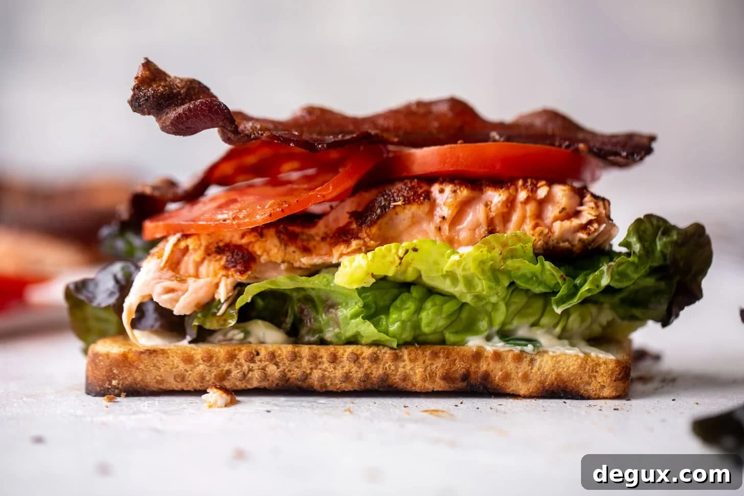 Grilled Salmon Club with Charred Scallion Mayo Recipe 9 salmon club sandwich with charred scallion mayo