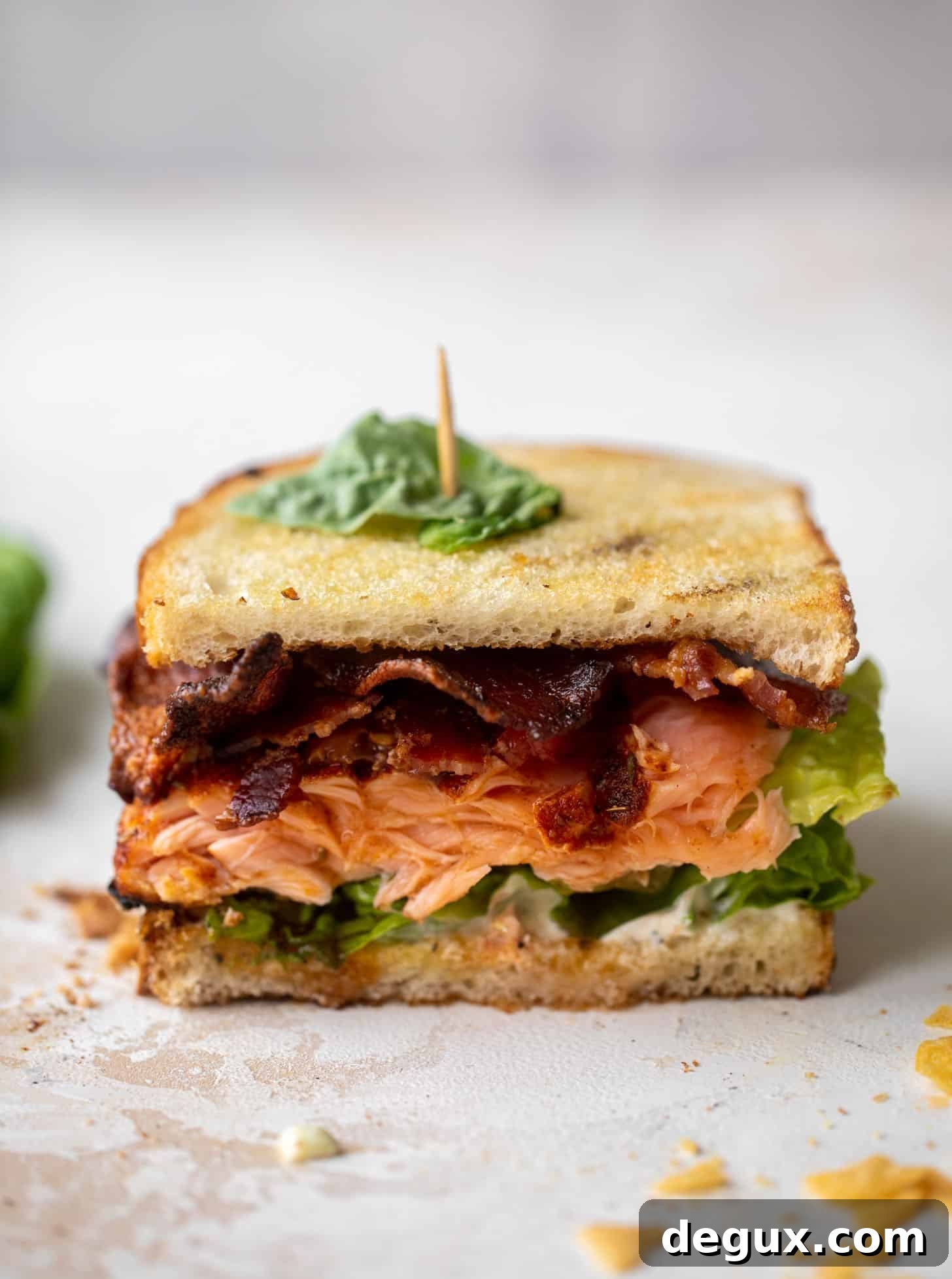 Grilled Salmon Club with Charred Scallion Mayo Recipe 10 salmon club sandwich with charred scallion mayo