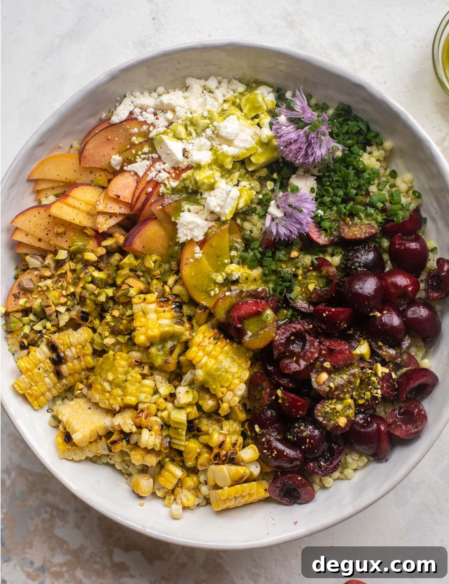 Summer Stone Fruit Couscous Salad Recipe for Bright Seasonal Flavor 8 summer stone fruit couscous salad with cilantro lime dressing