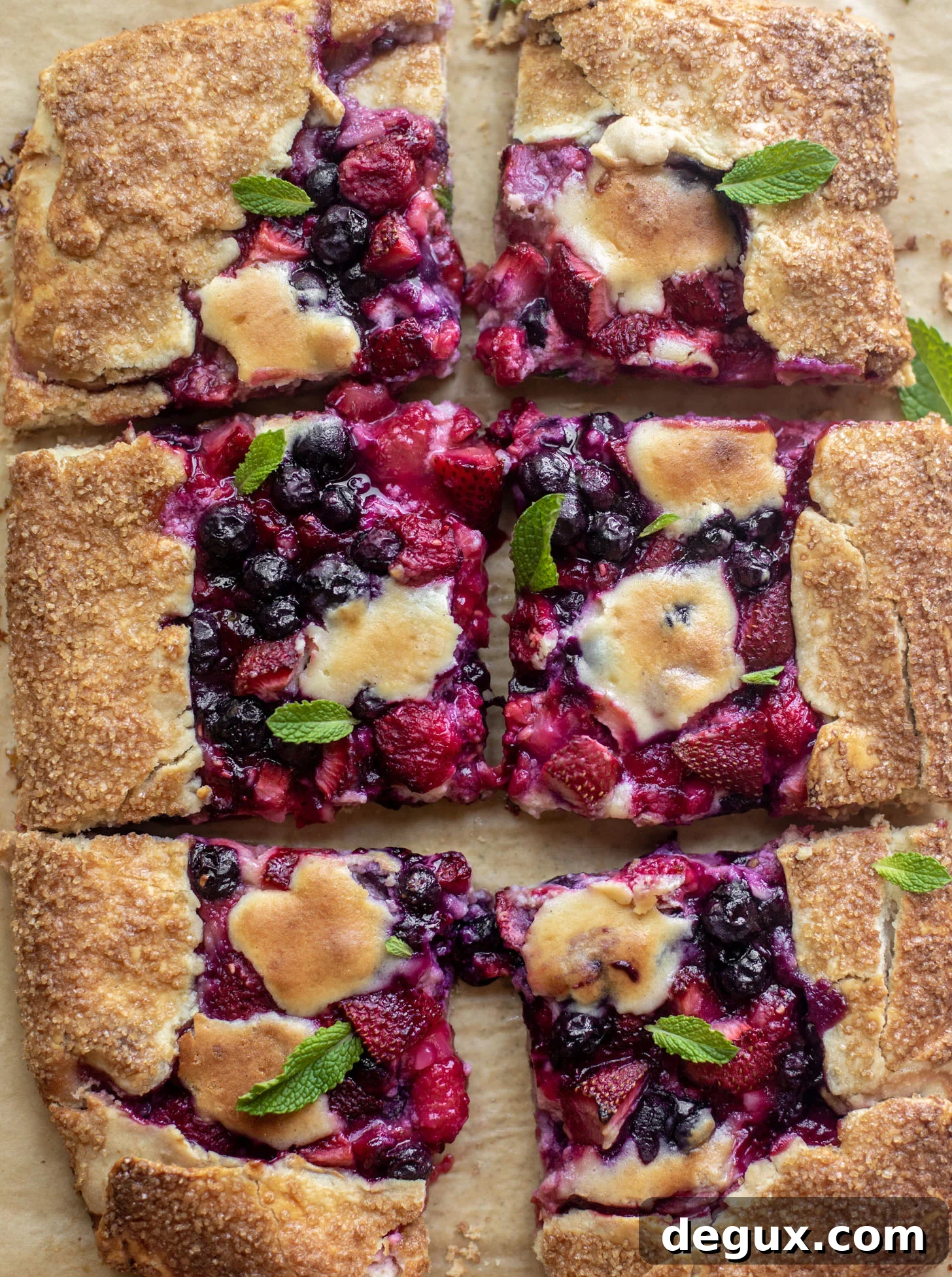 triple berry cheesecake galette