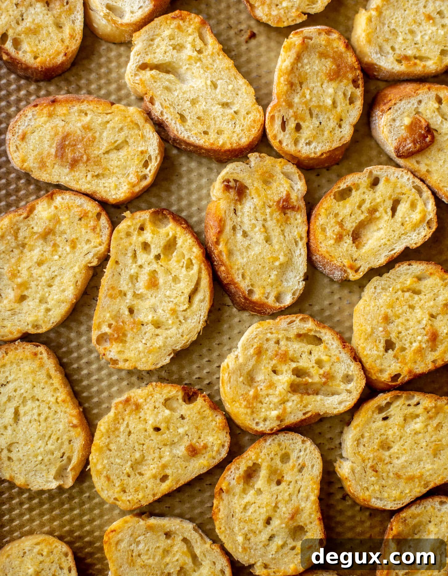 baguette slices with garlic butter