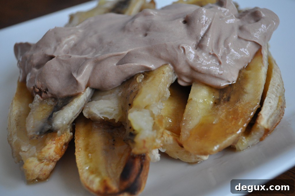 Roasted bananas closeup