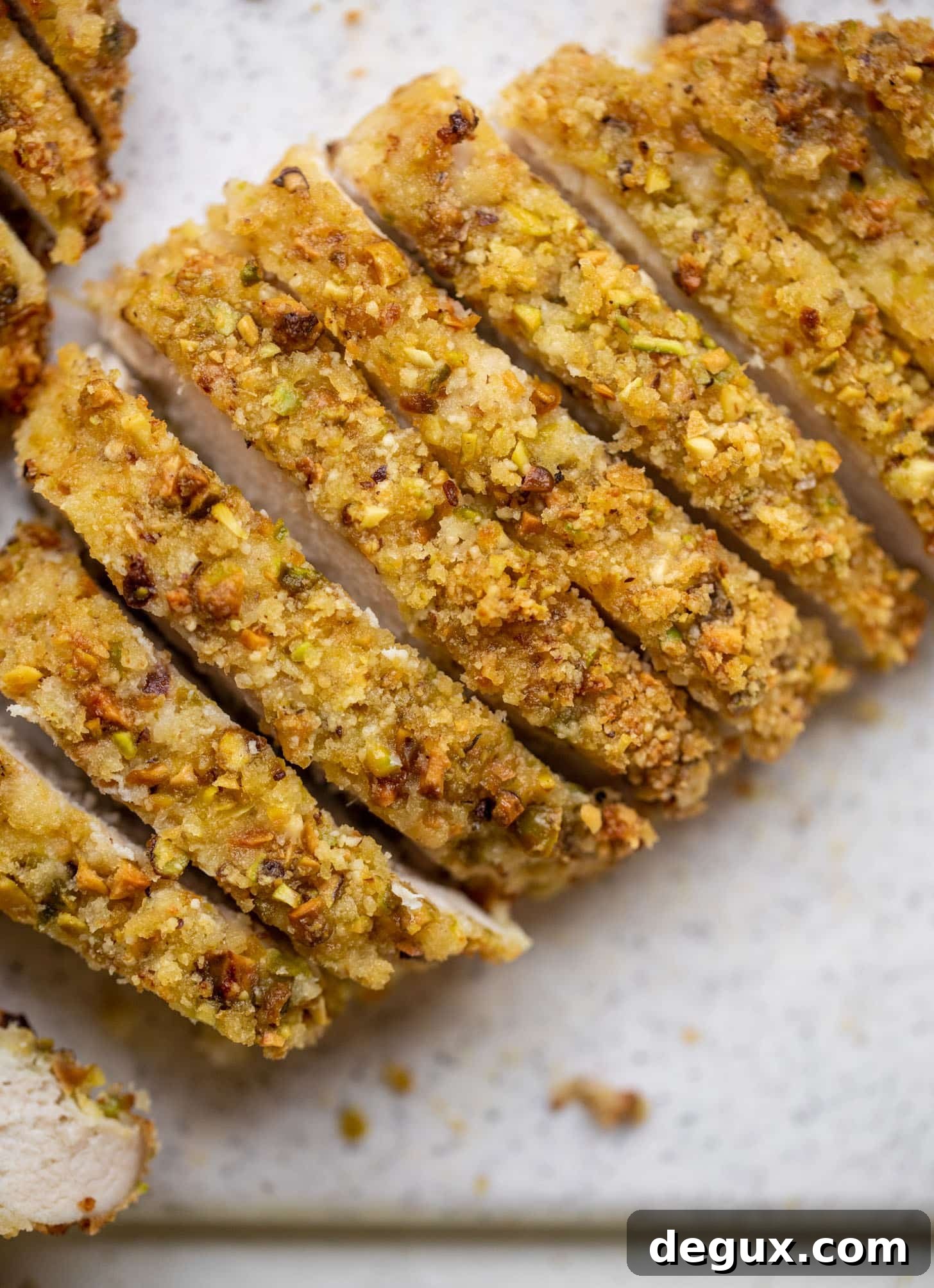 Crispy Pistachio-Crusted Chicken with Zucchini Ribbon Salad 4 pistachio crusted chicken