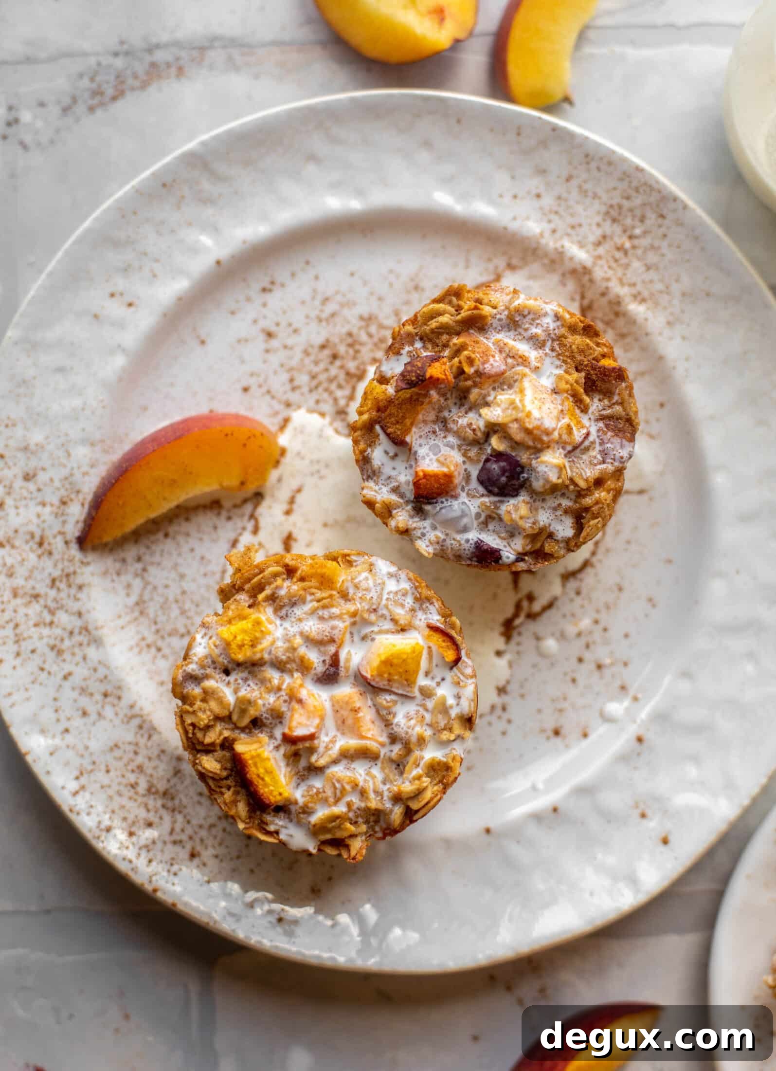 peaches and cream baked oatmeal cups
