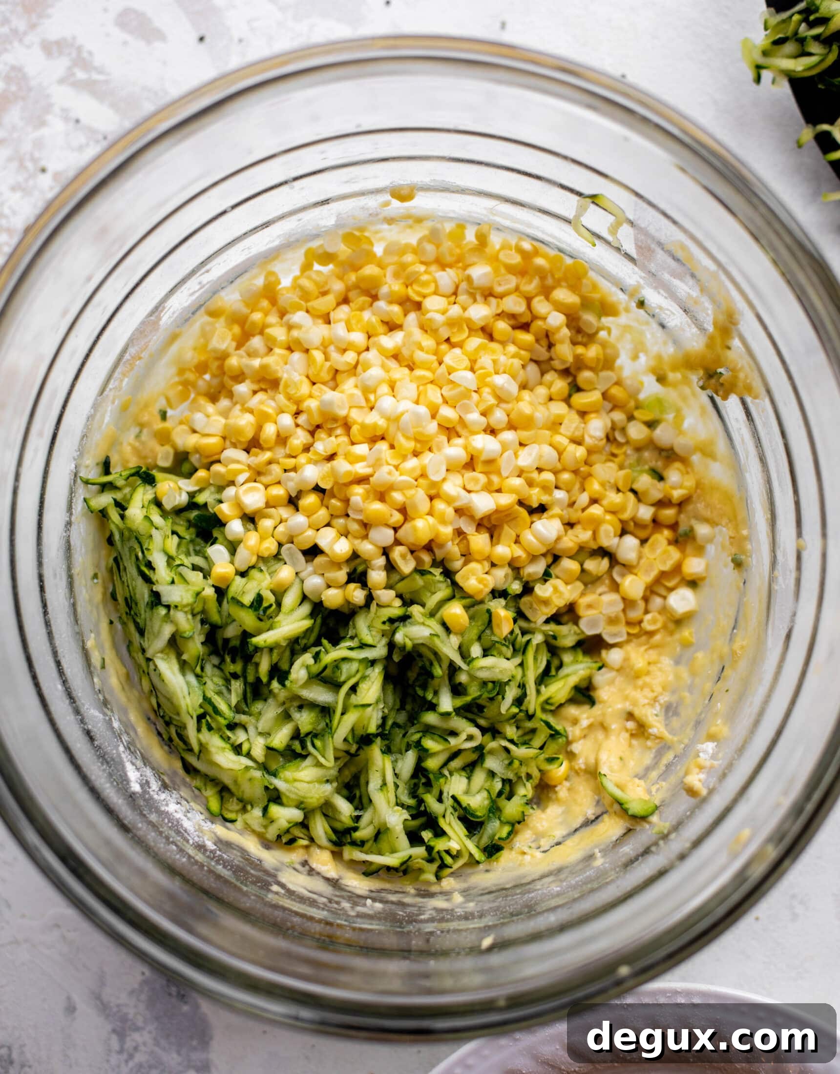 Zucchini and Corn Fritters with Lemon Basil Aioli Recipe 3 corn and zucchini in batter